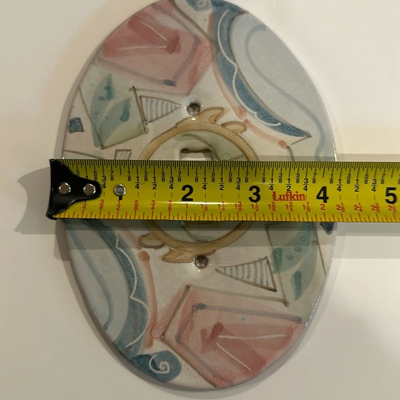 VINTAGE ARTISAN HAND GLAZED CERAMIC SWITCH PLATE FOR SINGLE SWITCH LIGHT - Picture 4 of 6